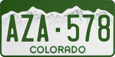 CO license plate AZA578