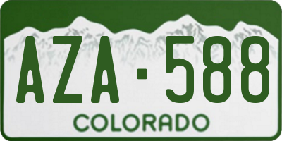 CO license plate AZA588