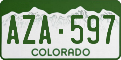 CO license plate AZA597