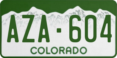CO license plate AZA604
