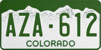 CO license plate AZA612