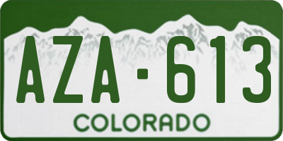 CO license plate AZA613