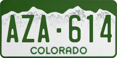 CO license plate AZA614