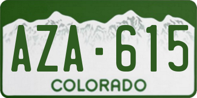 CO license plate AZA615