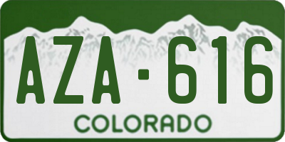 CO license plate AZA616