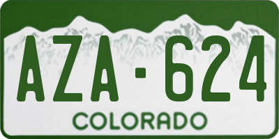 CO license plate AZA624