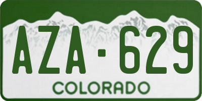 CO license plate AZA629