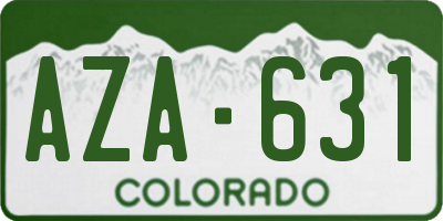CO license plate AZA631