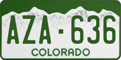 CO license plate AZA636