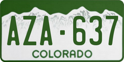 CO license plate AZA637