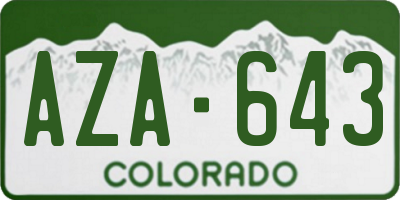 CO license plate AZA643