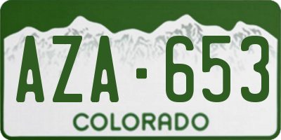 CO license plate AZA653