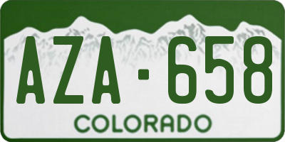 CO license plate AZA658