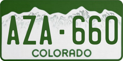 CO license plate AZA660