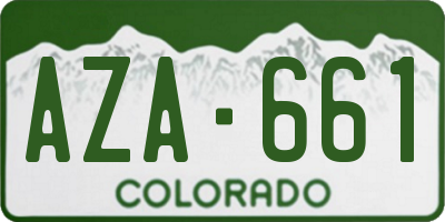 CO license plate AZA661