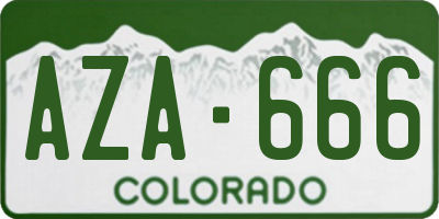 CO license plate AZA666