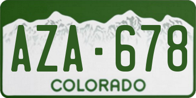 CO license plate AZA678