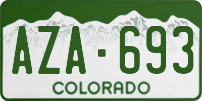 CO license plate AZA693