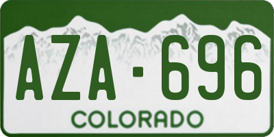 CO license plate AZA696