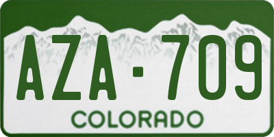 CO license plate AZA709