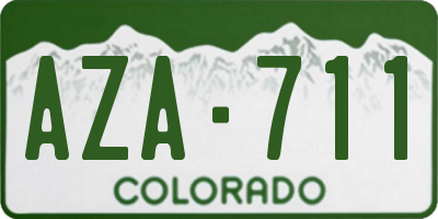 CO license plate AZA711
