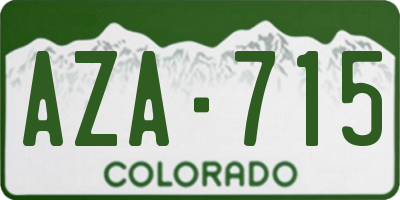 CO license plate AZA715