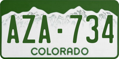 CO license plate AZA734
