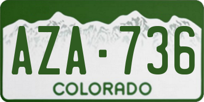 CO license plate AZA736