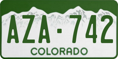 CO license plate AZA742