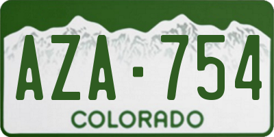 CO license plate AZA754