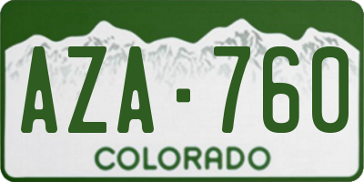 CO license plate AZA760