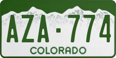 CO license plate AZA774