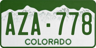CO license plate AZA778