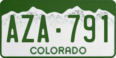 CO license plate AZA791