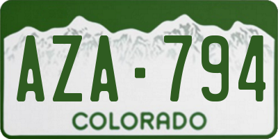 CO license plate AZA794