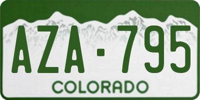 CO license plate AZA795