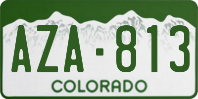 CO license plate AZA813