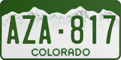 CO license plate AZA817