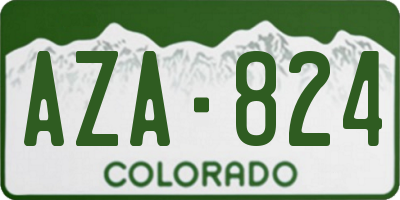 CO license plate AZA824