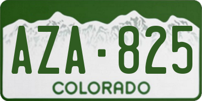 CO license plate AZA825