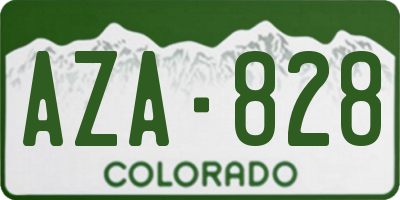 CO license plate AZA828