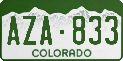 CO license plate AZA833