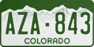 CO license plate AZA843