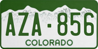 CO license plate AZA856