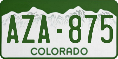 CO license plate AZA875