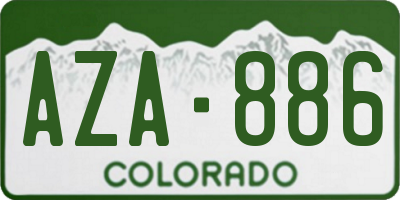 CO license plate AZA886