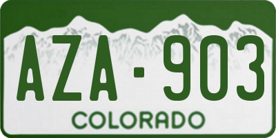 CO license plate AZA903