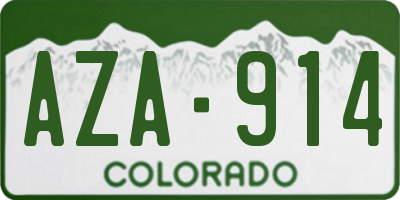 CO license plate AZA914