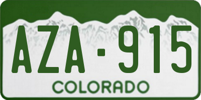 CO license plate AZA915