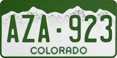 CO license plate AZA923